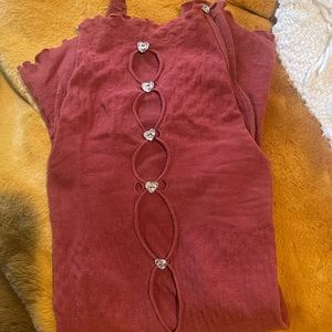 POSTER GIRL ONE SIZE RUST ROMPER